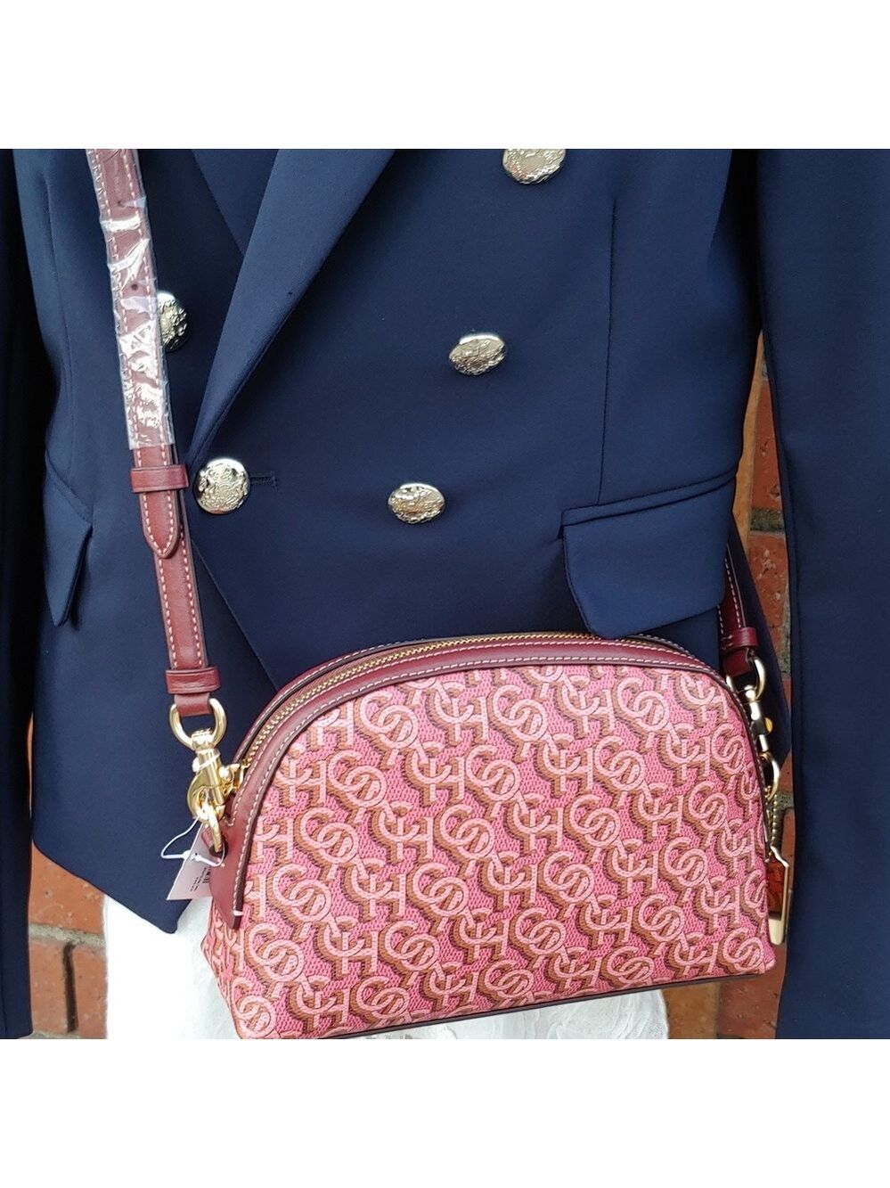 COACH NWT Madi Crossbody with Monogram Print Red and Brown Leather - Picture 4 of 12